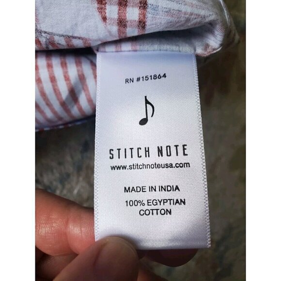 Stitch Note Shirt Mens Sz XXL Short Sleeve Egyptian Cotton Button Down Geometric - Picture 4 of 7